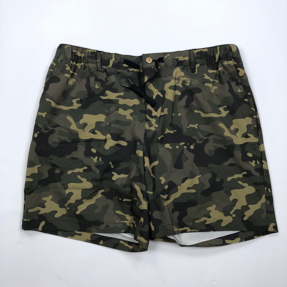 Nine Line Mens Camo Hybrid Shorts 2XL Green Woodland Camouflage Lined Stretch